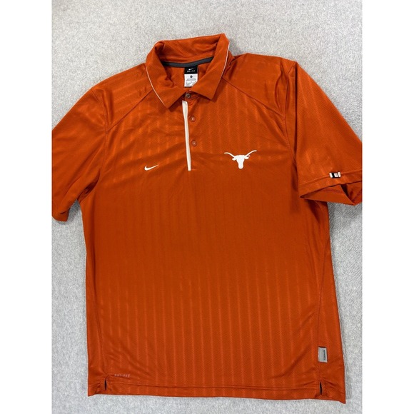 Texas Longhorns Nike Dri Fit Stitched Campus Polo Shirt (Men's XL) Burnt Orange - Picture 1 of 11